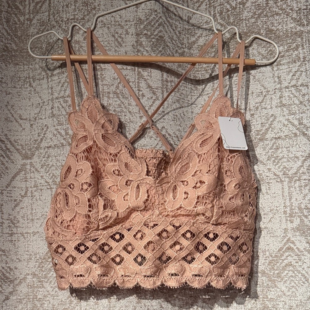 Anemone Lace Bandeau in Blush